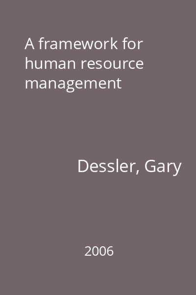A framework for human resource management