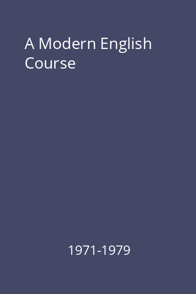 A Modern English Course