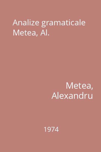 Analize gramaticale Metea, Al.