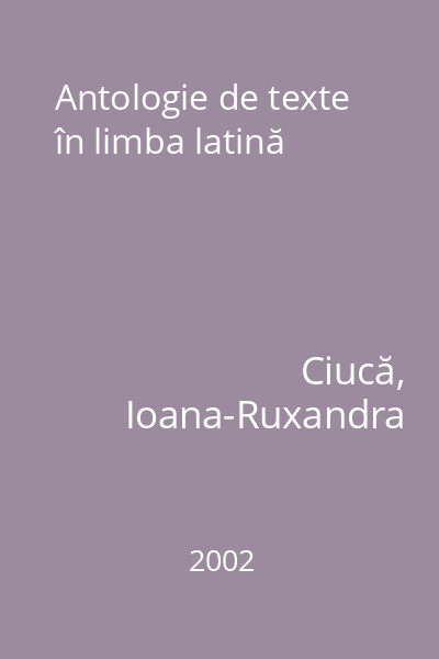 Antologie de texte în limba latină