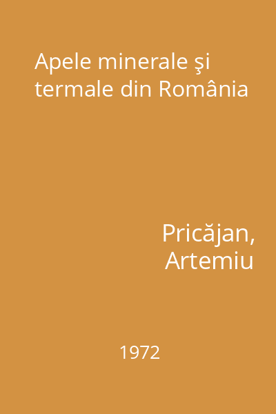 Apele minerale şi termale din România