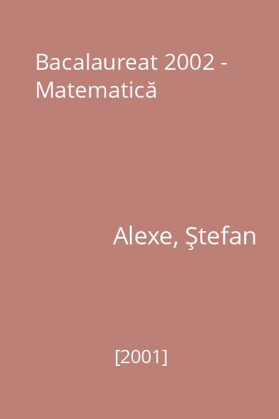Bacalaureat 2002 - Matematică
