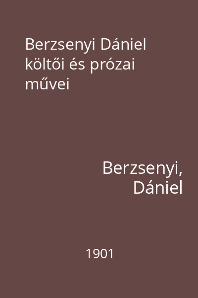 Berzsenyi Dániel költői és prózai művei