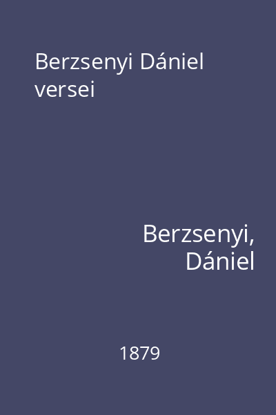 Berzsenyi Dániel versei