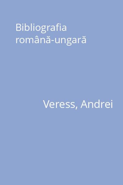 Bibliografia română-ungară
