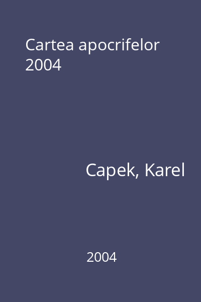 Cartea apocrifelor 2004