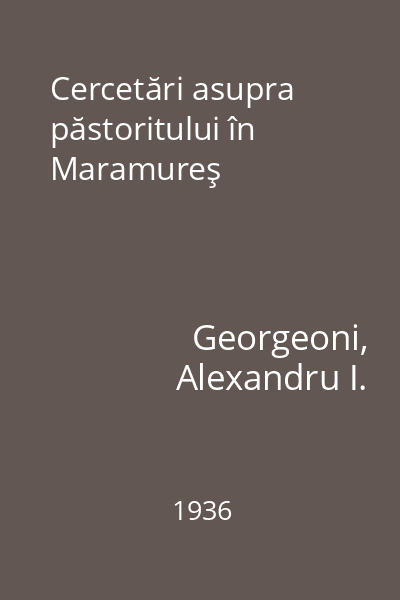 Cercetări asupra păstoritului în Maramureş