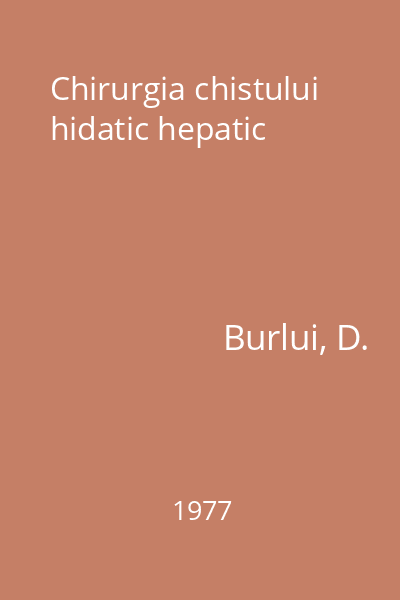 Chirurgia chistului hidatic hepatic