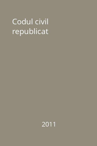 Codul civil republicat