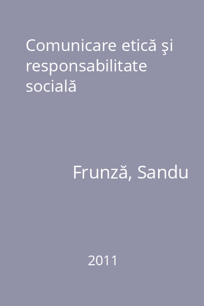 Comunicare etică şi responsabilitate socială
