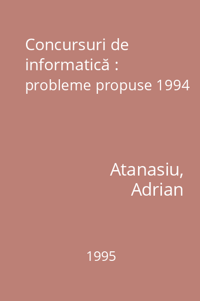 Concursuri de informatică : probleme propuse 1994