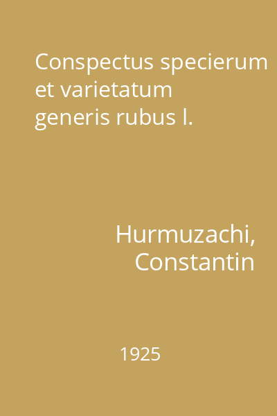 Conspectus specierum et varietatum generis rubus l.