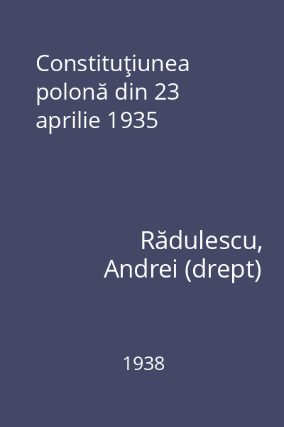 Constituţiunea polonă din 23 aprilie 1935