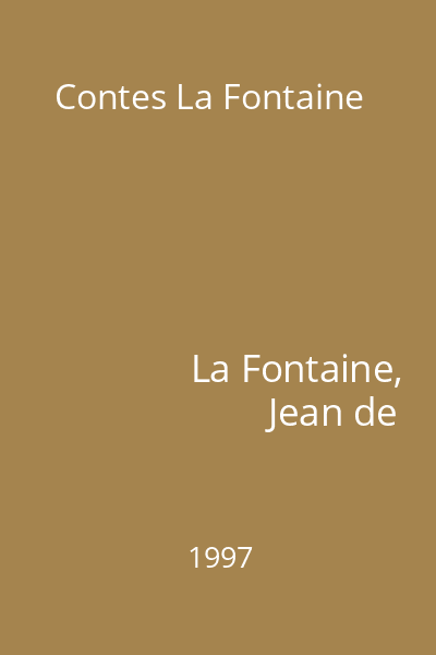 Contes La Fontaine