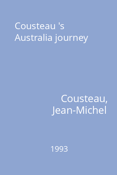 Cousteau 's Australia journey