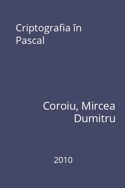 Criptografia în Pascal