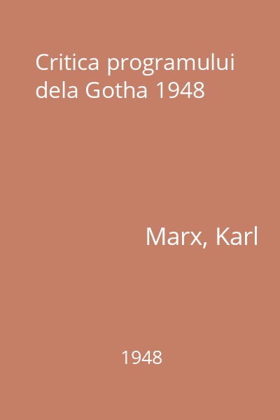 Critica programului dela Gotha 1948