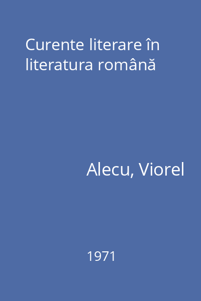 Curente literare în literatura română