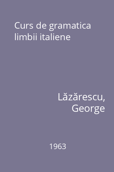 Curs de gramatica limbii italiene