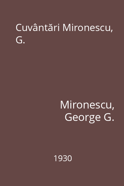 Cuvântări Mironescu, G.