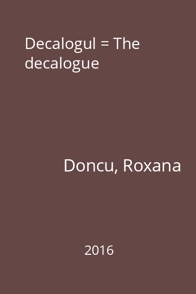 Decalogul = The decalogue