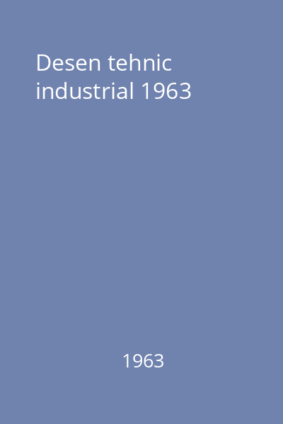 Desen tehnic industrial 1963