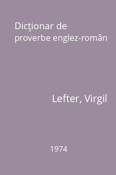 Dicţionar de proverbe englez-român