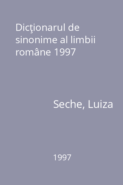 Dicţionarul de sinonime al limbii române 1997