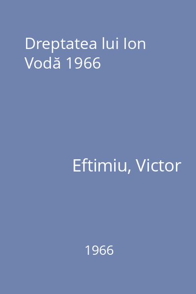Dreptatea lui Ion Vodă 1966
