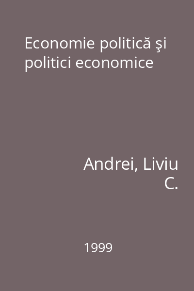 Economie politică şi politici economice