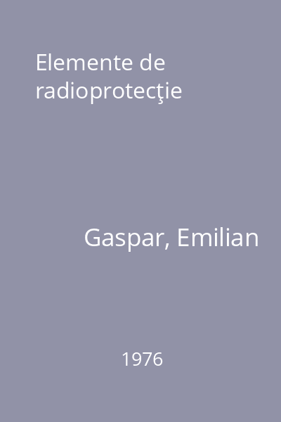 Elemente de radioprotecţie