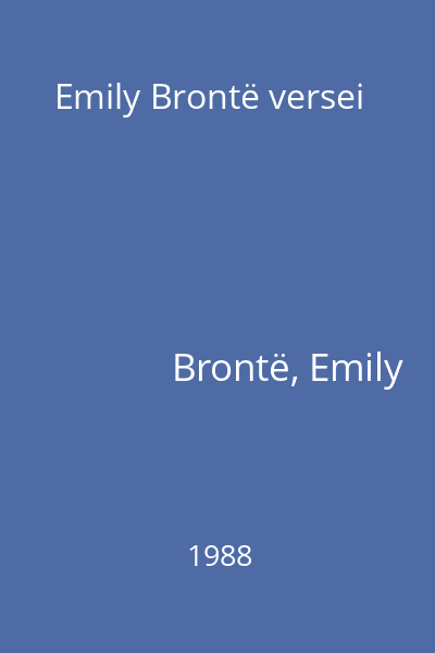 Emily Brontë versei