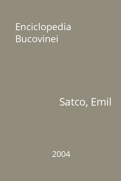 Enciclopedia Bucovinei