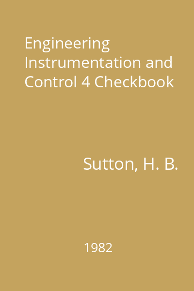 Engineering Instrumentation and Control 4 Checkbook