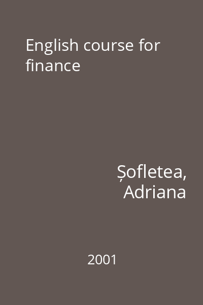 English course for finance