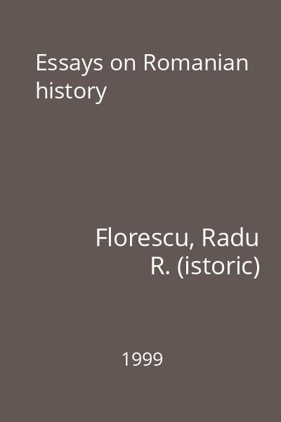 Essays on Romanian history