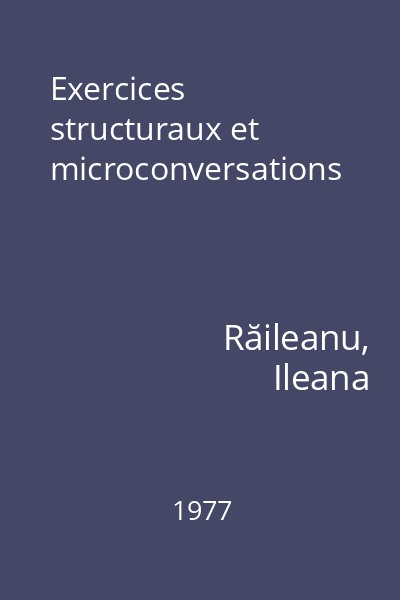 Exercices structuraux et microconversations