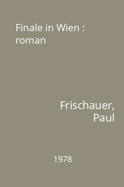 Finale in Wien : roman