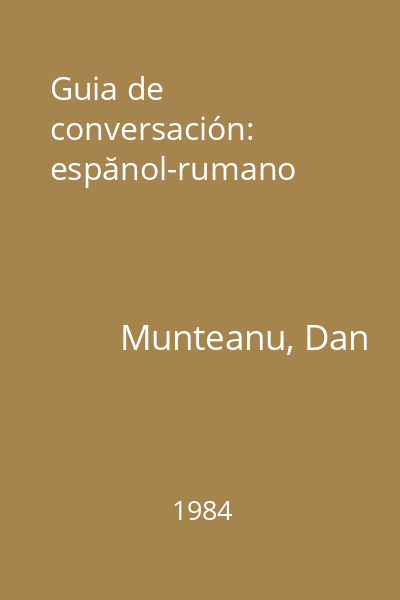 Guia de conversación: espănol-rumano