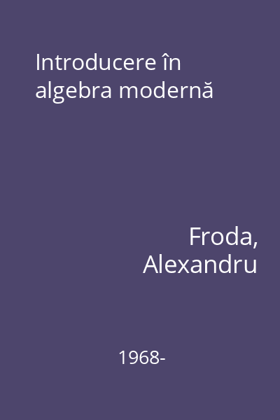 Introducere în algebra modernă