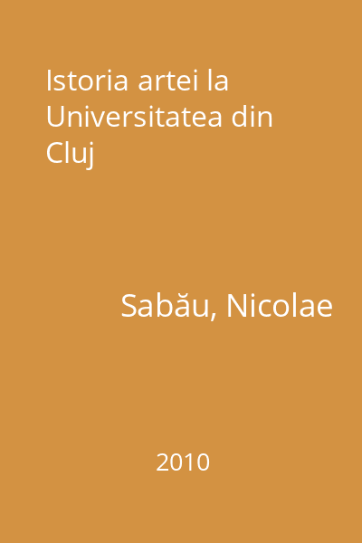 Istoria artei la Universitatea din Cluj