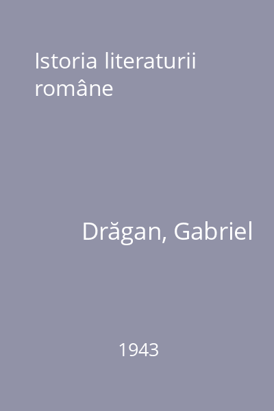 Istoria literaturii române