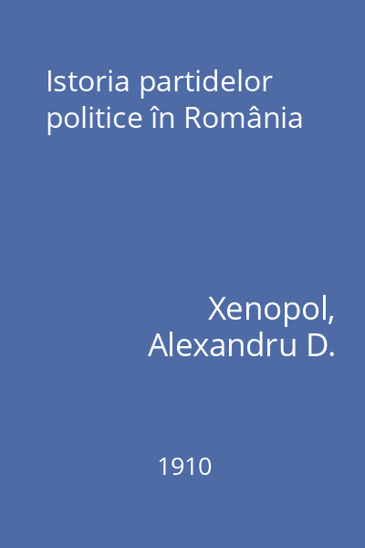 Istoria partidelor politice în România