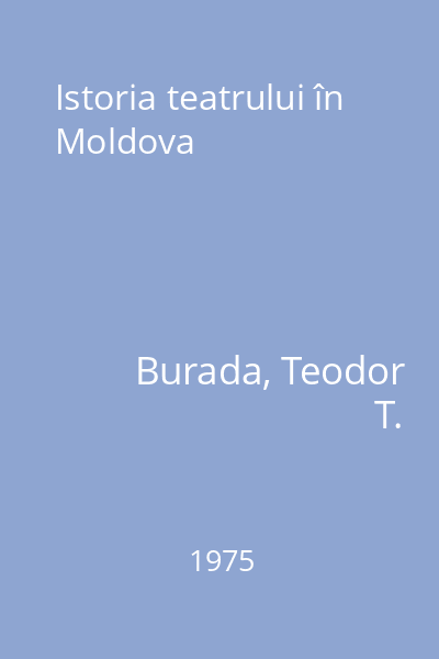 Istoria teatrului în Moldova
