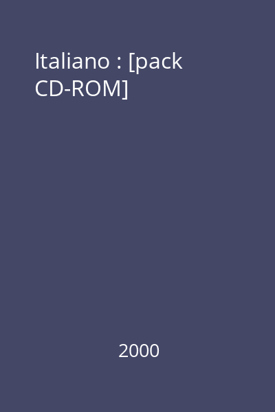 Italiano : [pack CD-ROM]
