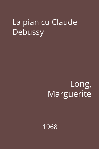 La pian cu Claude Debussy