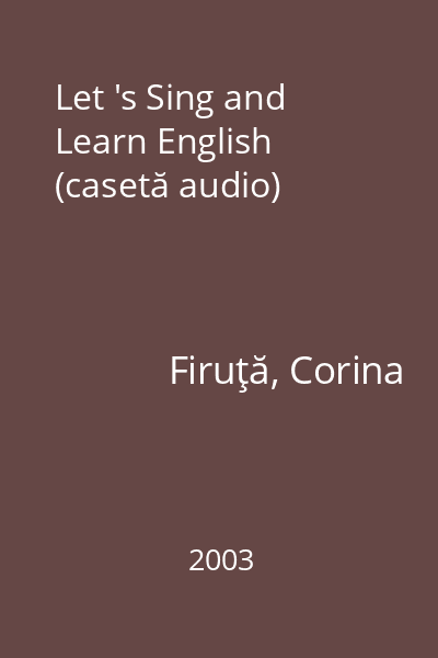 Let 's Sing and Learn English (casetă audio)