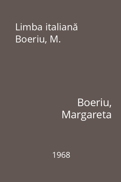 Limba italiană Boeriu, M.