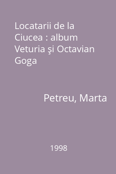 Locatarii de la Ciucea : album Veturia şi Octavian Goga