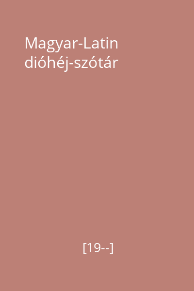 Magyar-Latin dióhéj-szótár